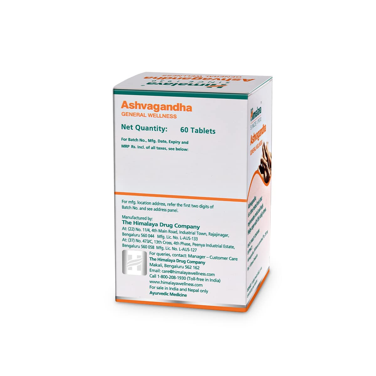 Picture of Ashvagandha General Wellness Tablets | Stress Relief | Rejuvenates Mind & Body - 60 Tablets