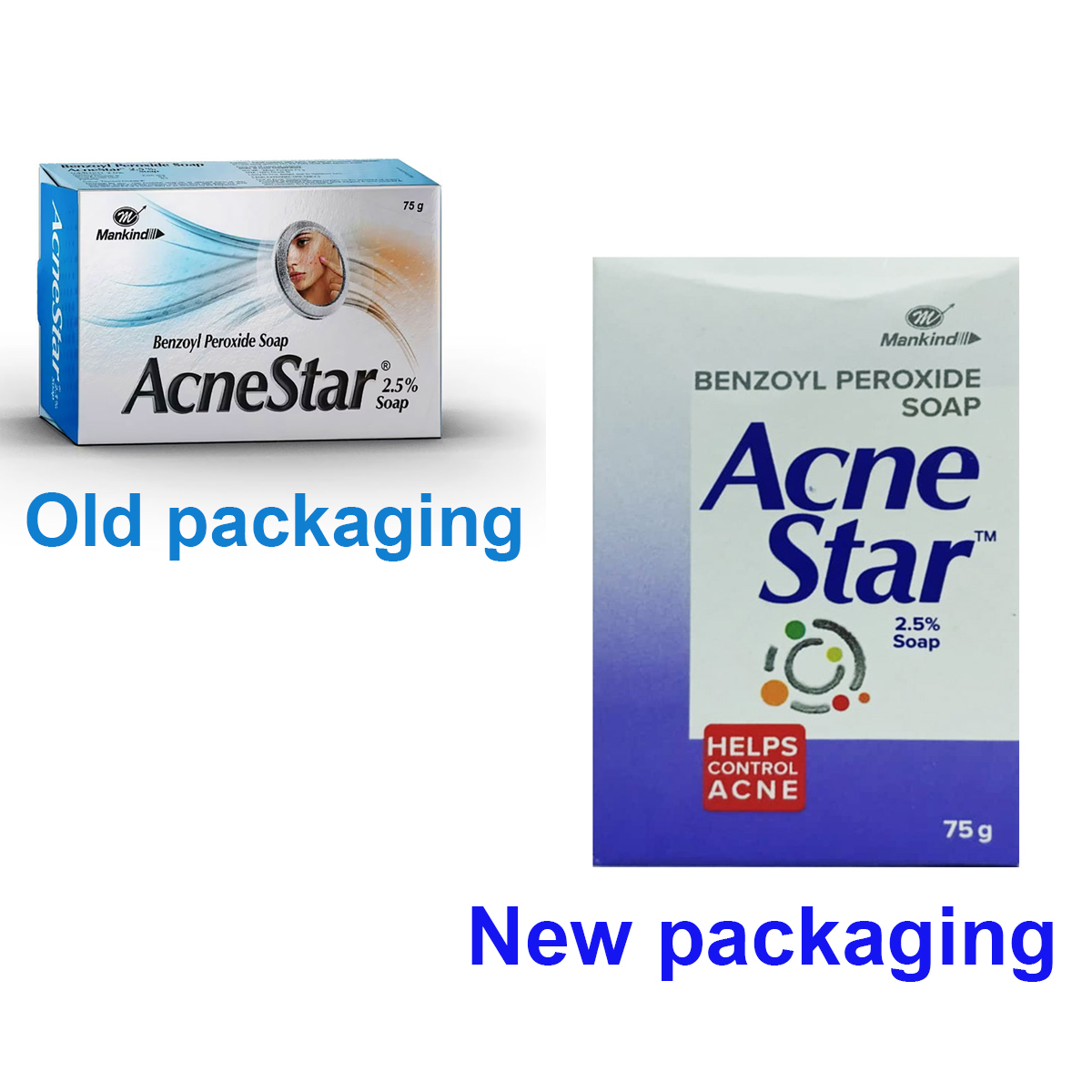Picture of Mankind Benzoyl Peroxide Soap AcneStar 2.5% Soap (india)