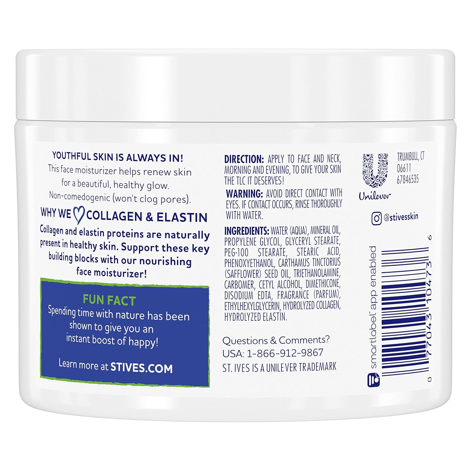 Picture of St. Ives Face Moisturizer Cream, Collagen and Elastin, Renewing Facial Moisturizer for Women, Paraben Free, Dermatologist Tested Daily Moisturizing for Dry...