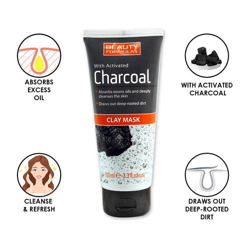 Picture of Beauty Formulas With Activated Charcoal Clay Mask Size: 100ml