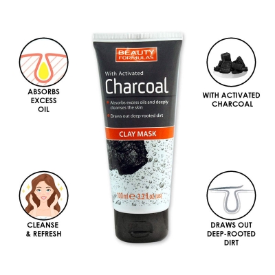 Picture of Beauty Formulas With Activated Charcoal Clay Mask Size: 100ml