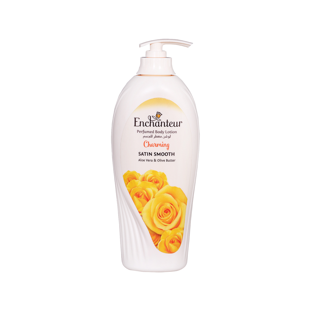 Picture of Enchanteur Charming Perfumed Body Lotion with Aloe Vera & Olive Butter for Satin Smooth Skin| Non-Greasy Formula| Water-Based Lotion| Floral French Fragrance| 500ml