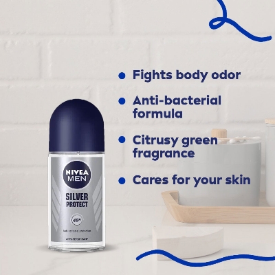 Picture of International Germany product Deodorant Roll on NIVEA MEN Silver Protect used for male - 25 ml