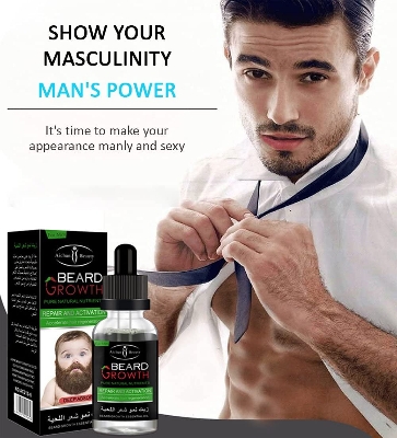 Picture of AICHUN BEAUTY Beard Oil Mustache Hair Pure Natural Nutrients Skin Cleansing Vitamins Grapefruit Seed Oil Ginger Andrea Hair 30ml