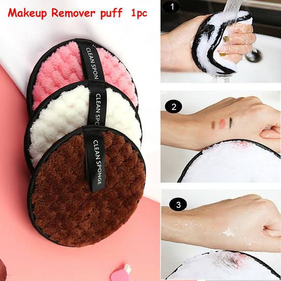 Picture of Clean Sponge Microfiber Makeup Remover Reusable Cleansing Makeup Face Cleansing Towel Cotton Double layer 1pcs