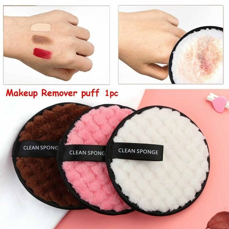 Picture of Clean Sponge Microfiber Makeup Remover Reusable Cleansing Makeup Face Cleansing Towel Cotton Double layer 1pcs