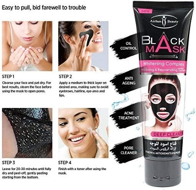 Picture of AICHUN BEAUTY Whitening Complex Black Mask Remove Blackhead Deep Cleansing Pilaten Blackhead Remover Purifying Peel Face Mask 120ml