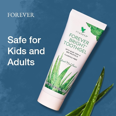 Picture of Forever Living - Forever Bright Toothgel - Fluoride-Free Aloe Vera Gel with Bee Propolis -Peppermint-Spearmint Flavor - Dental Care - 4.6oz (pack  Of 1)130 g