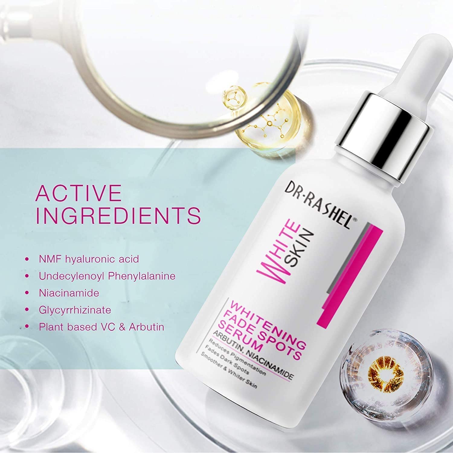 Picture of Dr Rashel Fade Dark Spots Face Serum - Reduces Pigmentation Smoother and Clear Skin - 1.69 oz 50 ml