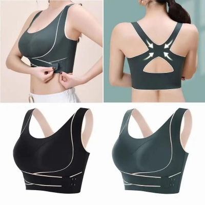Picture of Cross Side Buckle Pair Breast Sports Bra 2 Pices