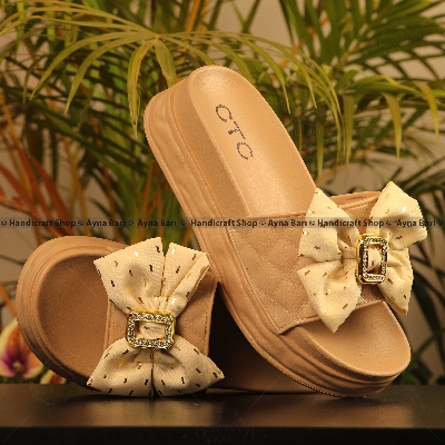 Picture of Women's Sandal Flat Heel Women Sandals Shoes 2320 & 2310 Girls shoe  Girls Sandal  Bow Style  Girls Slipper Slides Chains sandal for girls  Handicraft Shop - Shoe For Women
