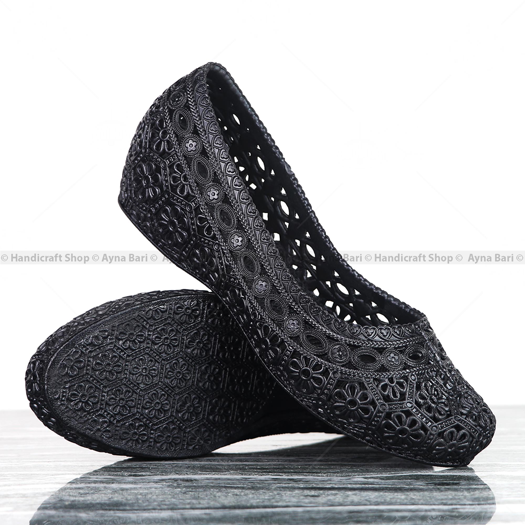 Picture of Pump shoe for women | HIR-57 | Black Wedged peep toe sandal for girls Heel shoe for women shoe for girls