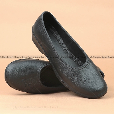 Picture of Pump shoe for women | Sharlimar A-46  | Black Wedged peep toe sandal for girls Heel shoe for women shoe for girls hill shoes for girls