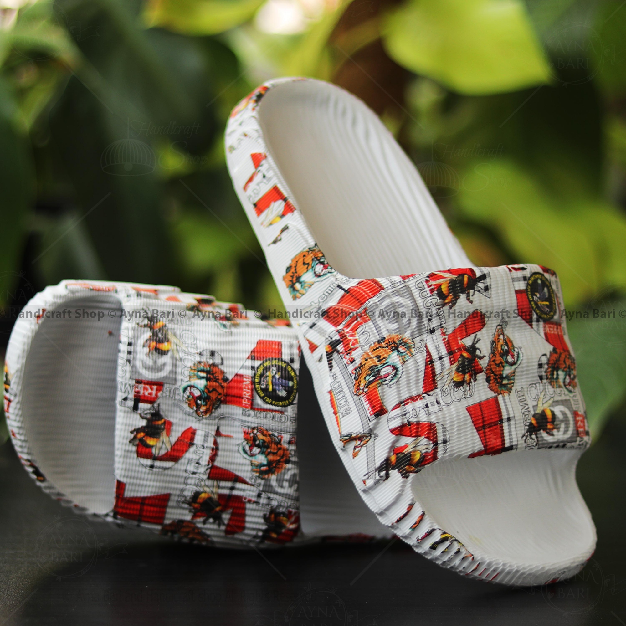 Picture of Slides for Men's | Screen Print | Classic MS-142 | Light Weight Slipper Sandal, Doctor Shoe Light Weight anti slippery sandal slides for boys juta juta