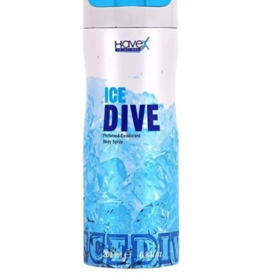 Picture of International UAE product Body spray party scent Havex ICE DIVE used for male- 200 ml