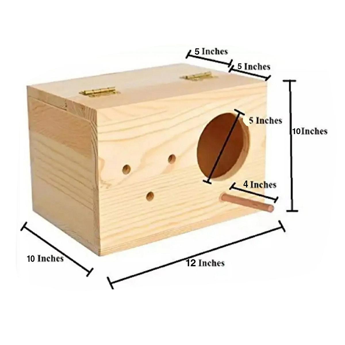 Picture of Square Big Size Breeding Box for Cockatiel or Macao Parrot with Perch Attached