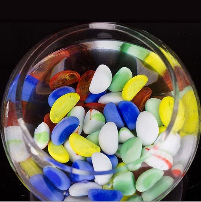 Picture of Pebbles gravels Stone Beads for Aquarium and garden Decoration Milky Multi-Coloured Round Glass Table vase Fountain, Upto 100 Pieces