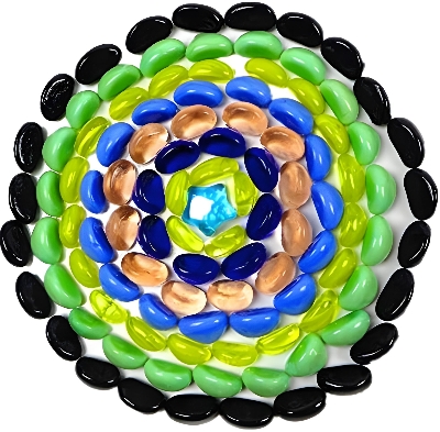 Picture of Pebbles gravels Stone Beads for Aquarium and garden Decoration Milky Multi-Coloured Round Glass Table vase Fountain, Upto 100 Pieces