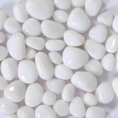 Picture of Asymmetrical Polished WHITE Pebbles for Aquarium/Decoration/Garden/Table Vase Polished Asymmetrical Marble Pebbles (White)