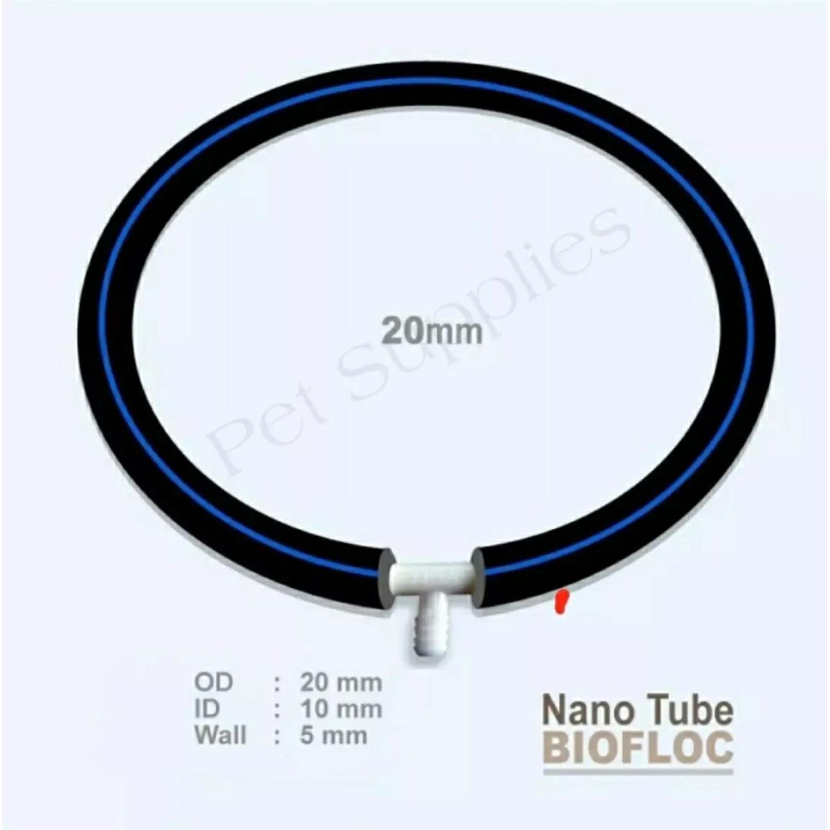 Picture of Nano Tube  (OD-16/10 MM) with Tee Nozzle for Biofloc Fish Farming Nano Bubble Tube Oxygen Tube  Tank Pond Aeration Aquarium Increase Oxygen Environment for Your Fish