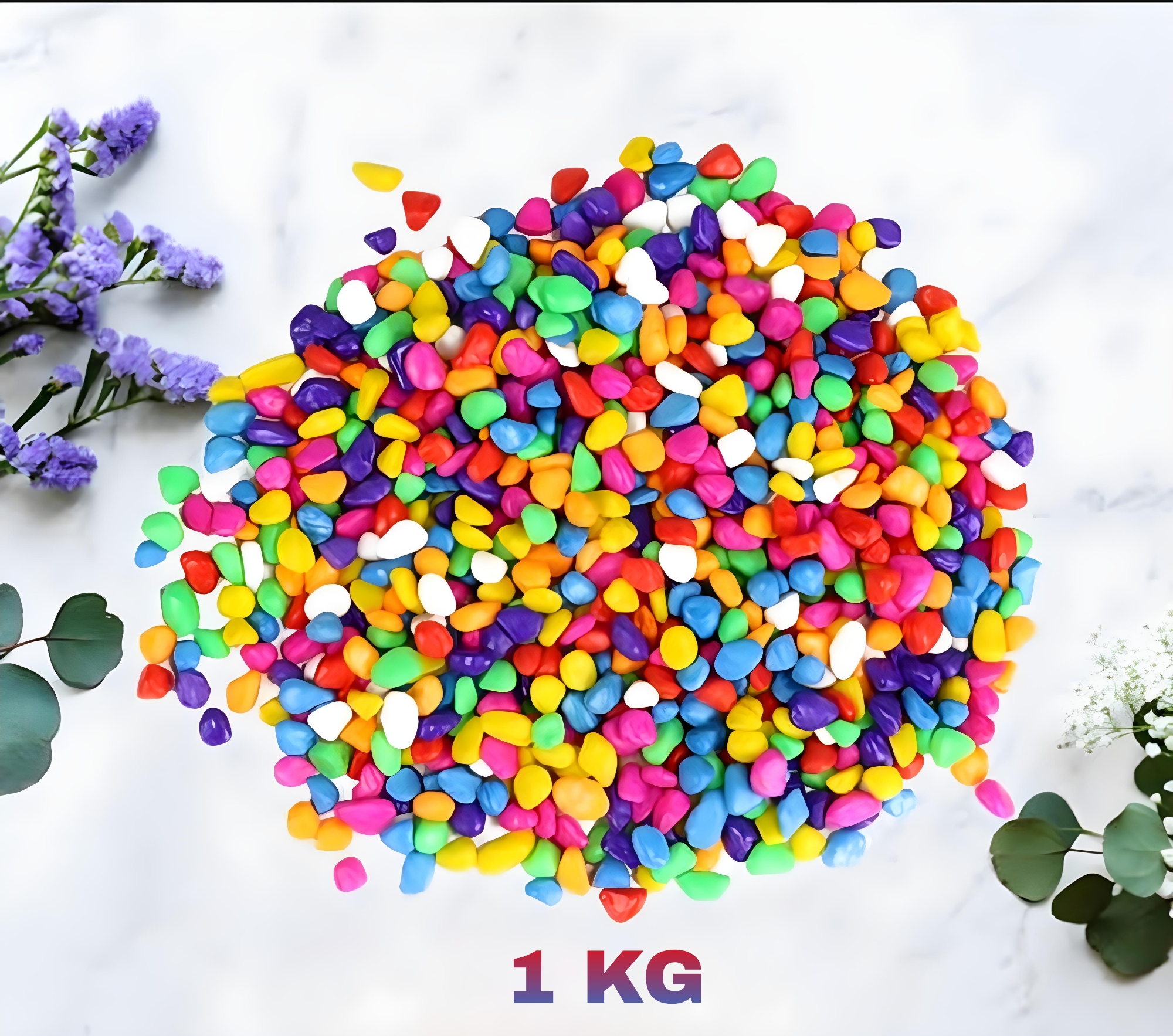 Picture of 1kg Aquarium or Gardening Under Water colorful stones mixed for decoration