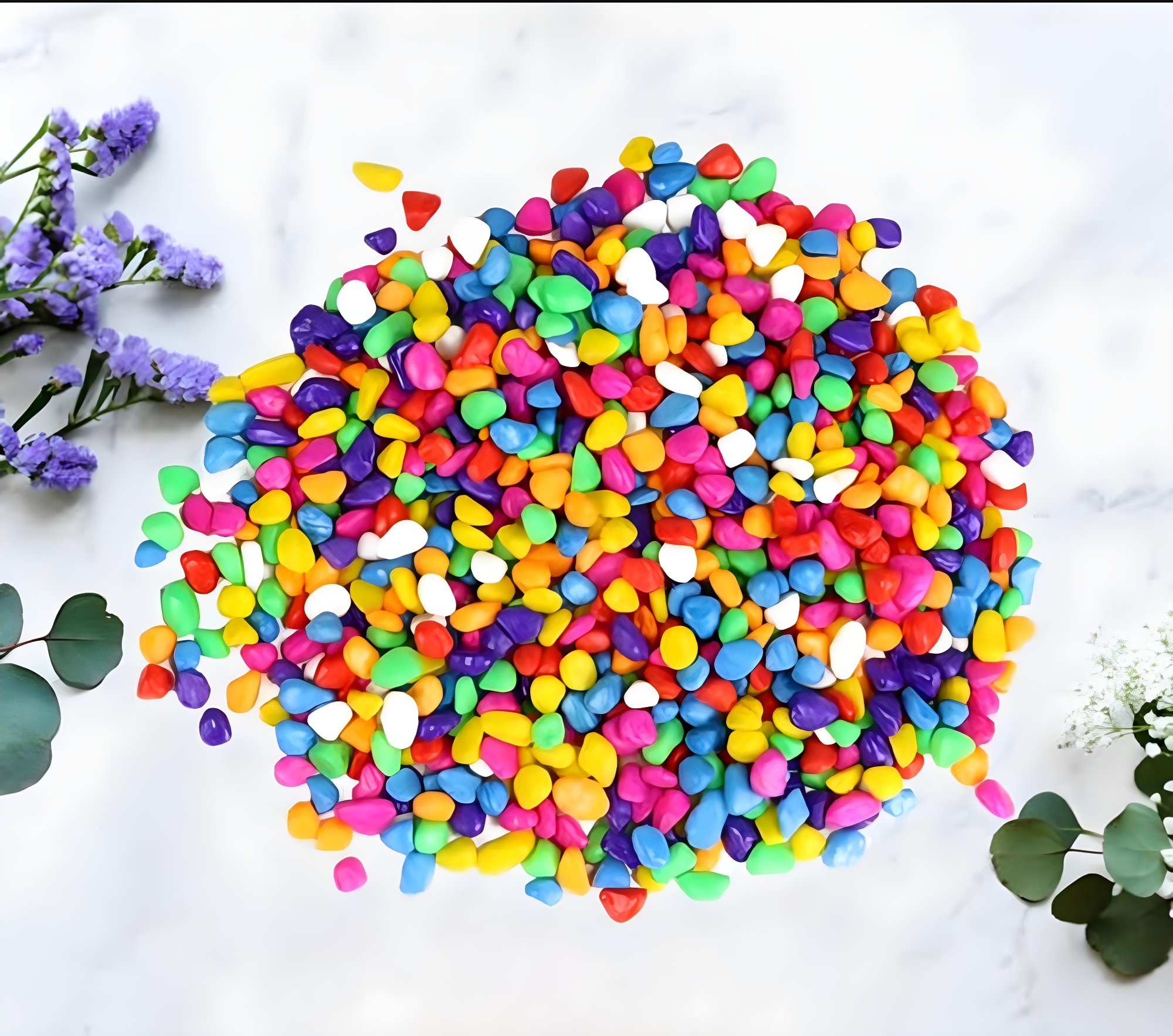 Picture of 1kg Aquarium or Gardening Under Water colorful stones mixed for decoration