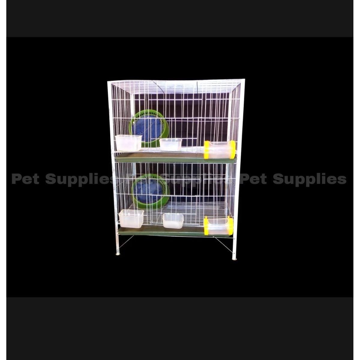 Picture of 3 Pcs Two Floor All Kind Of Pigeon Cage by 13 NO Wire With All Accessories Size: 24×18×13