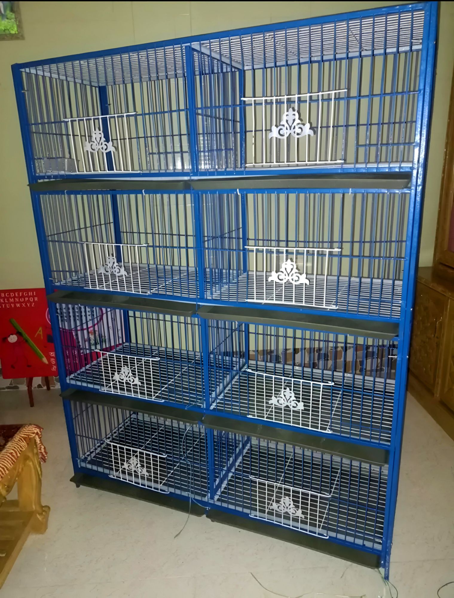Picture of 8 Floor Nut System Folding Cage Made by 13no Wire With plastic coded on China Model Pigeon Cage Each Floor Cash On Delivery Available