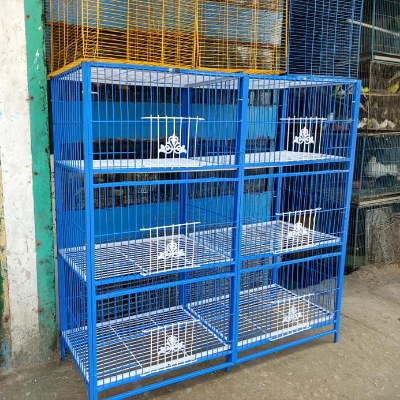 Picture of 6 Floor Nut System Folding Cage Made by 13no. Wire With plastic coded on China Model Pigeon Cage Each Floor Size Length 24"× Width 18" × Height 14 "● Cash On Delivery Available
