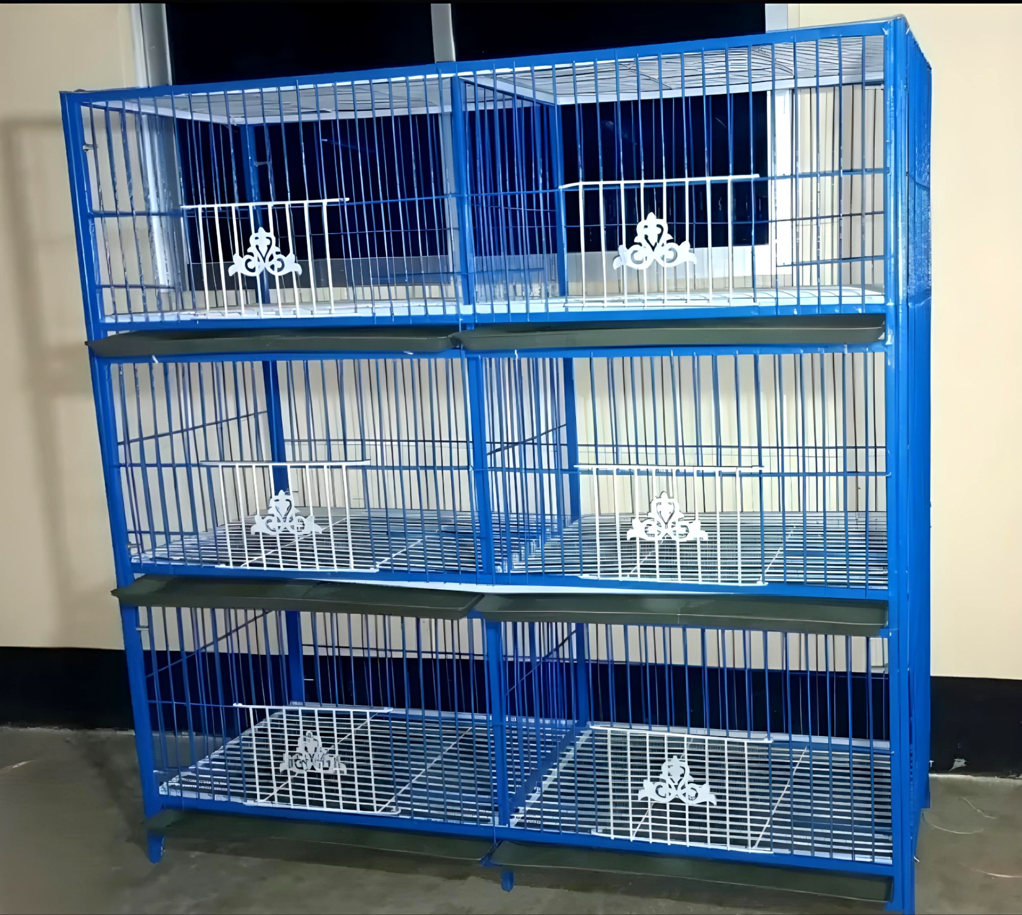 Picture of 6 Floor Nut System Folding Cage Made by 13no. Wire With plastic coded on China Model Pigeon Cage Each Floor Size Length 24"× Width 18" × Height 14 "● Cash On Delivery Available