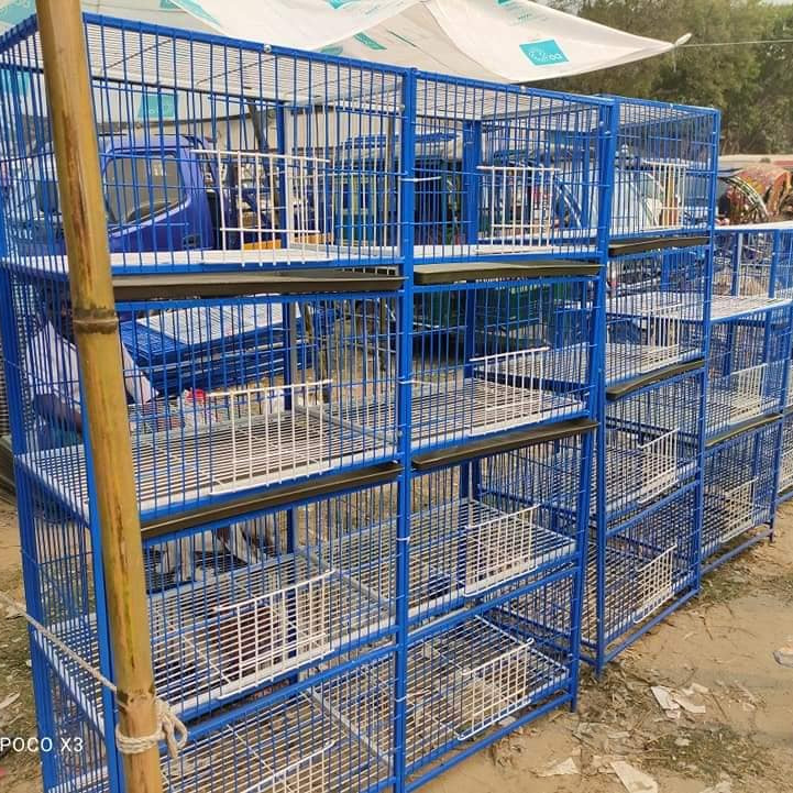 Picture of 6 Floor Nut System Folding Cage Made by 13no. Wire With plastic coded on China Model Pigeon Cage Each Floor Size Length 24"× Width 18" × Height 14 "● Cash On Delivery Available