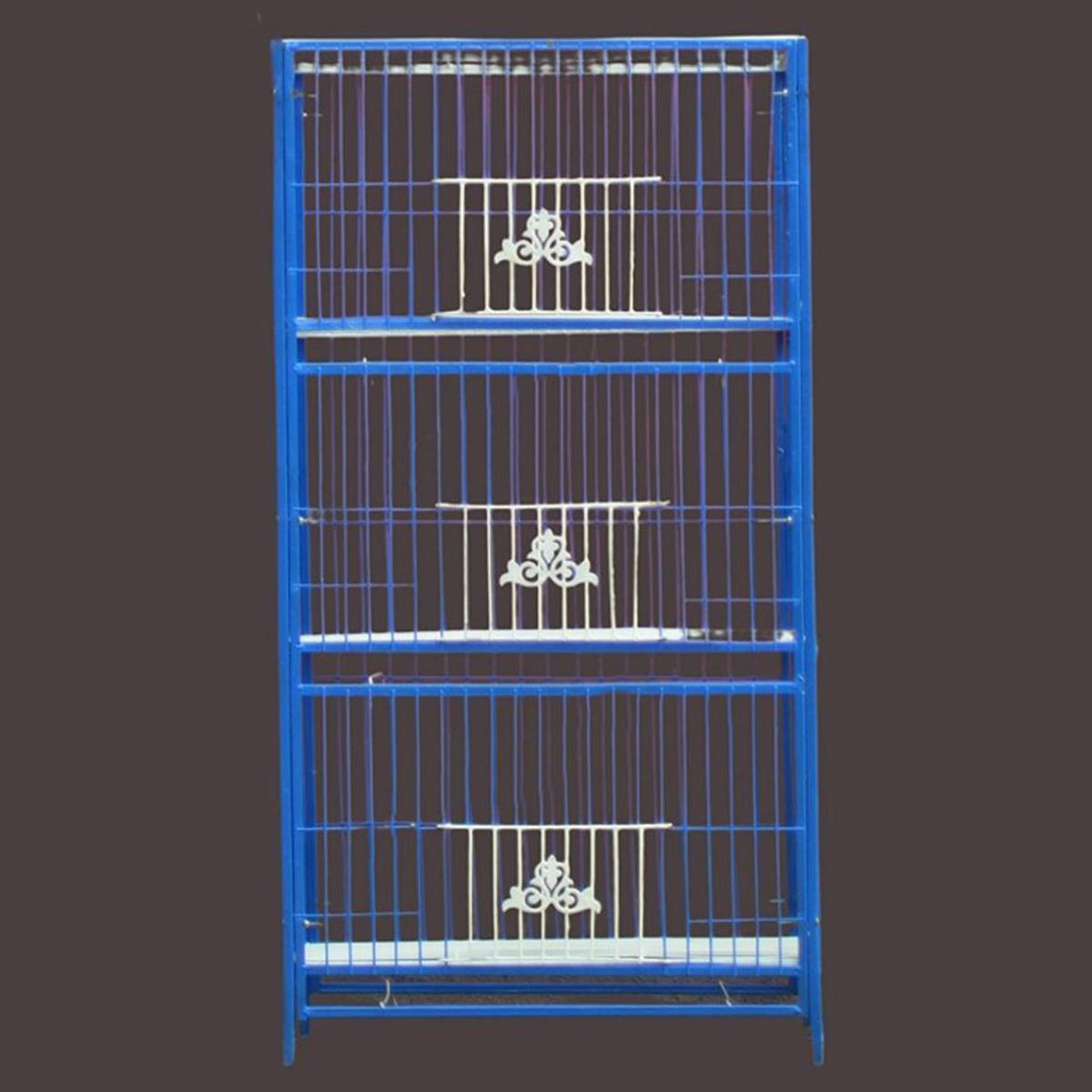 Picture of 3 Floor Nut System Folding Cage Made by 13no. Wire With plastic coded on China Model Pigeon Cage Each Floor Size Length 24 "× Width 24" × Height 18 "  Cash On Delivery Available