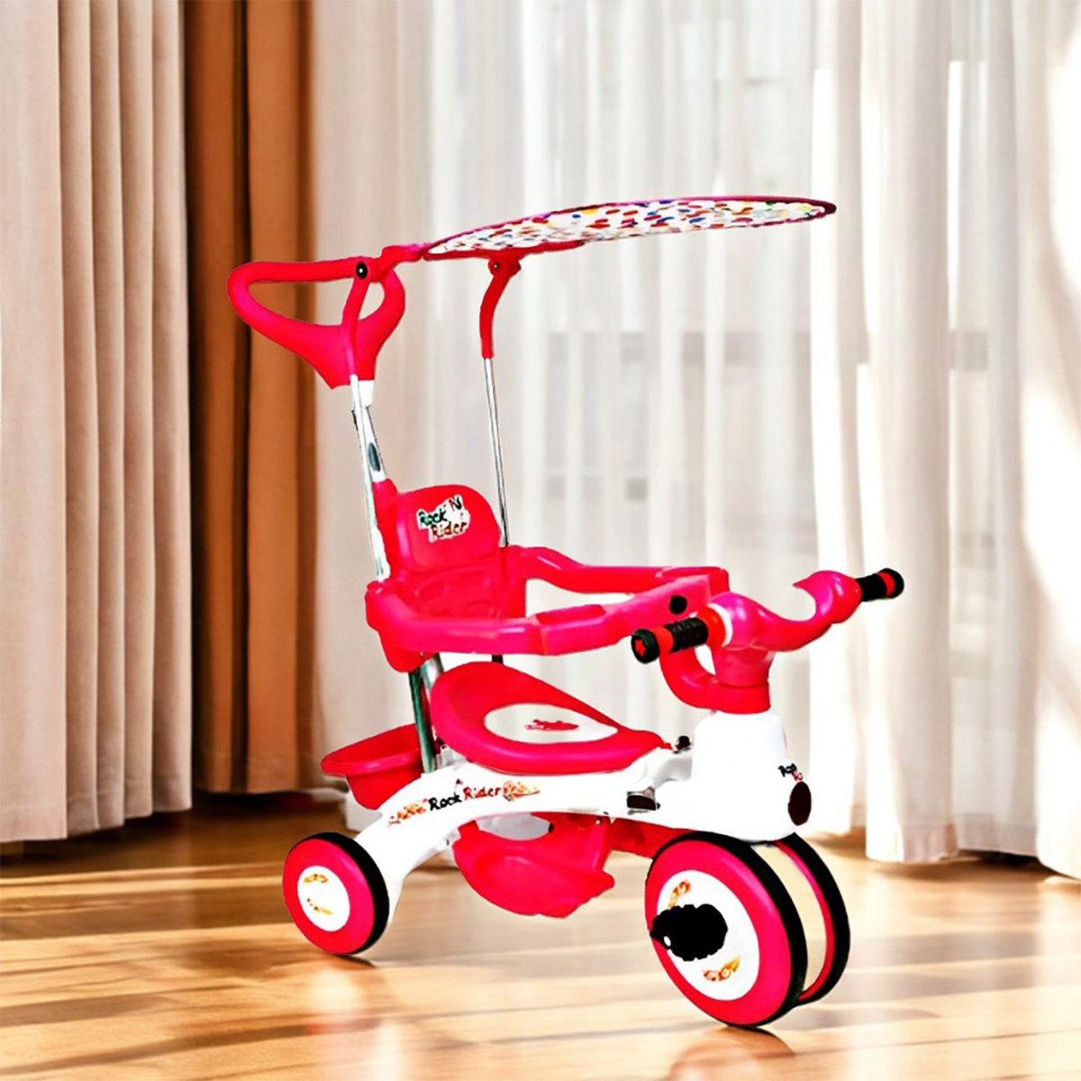 Picture of Rock Rider Complete 9M Pink-Blue Tricycle For Baby Kids Music System - Fun And Safe Tricycle For Kids' Enjoyment Cash On Delivery Available