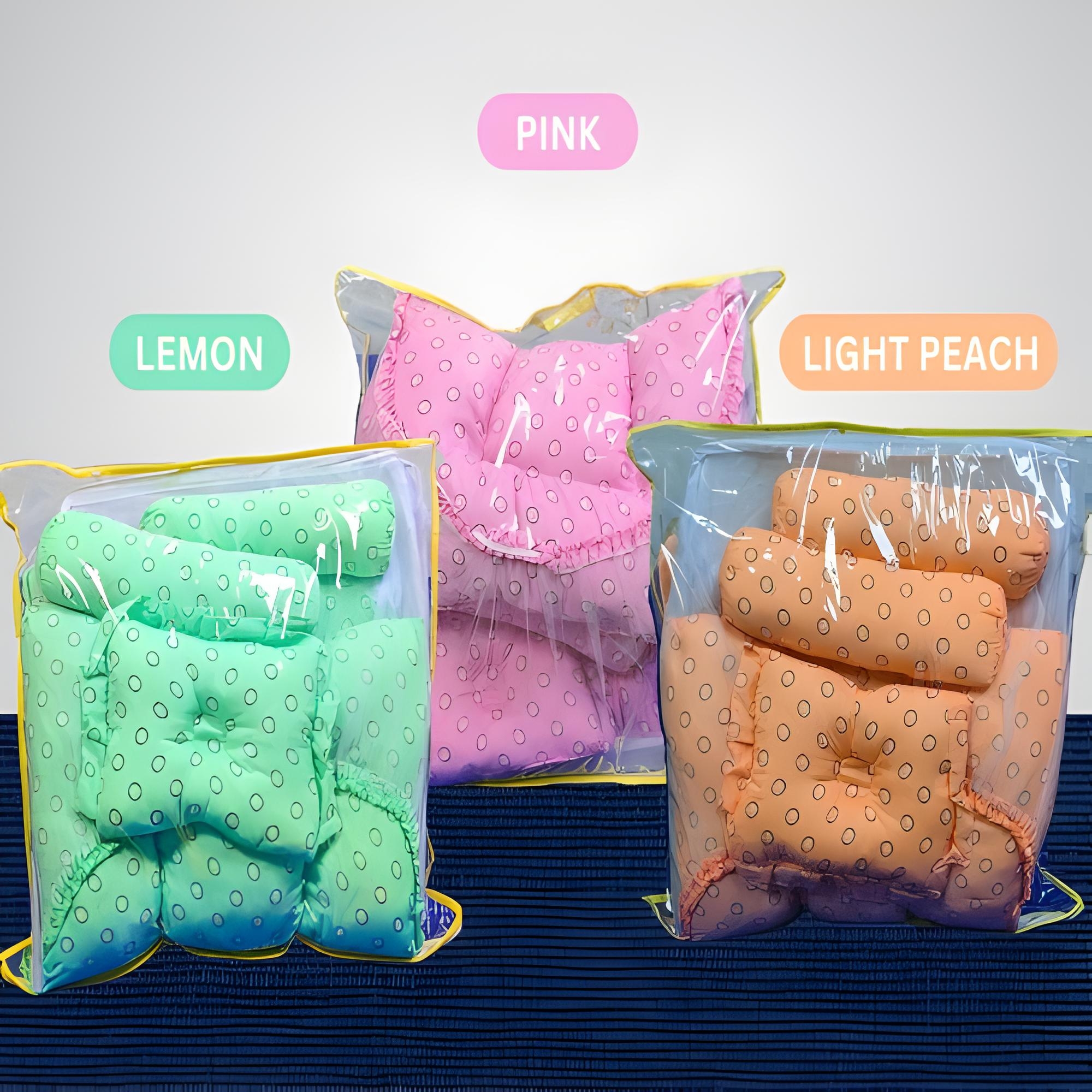 Picture of Baby Bed with 2 side pillow 1 Head pillow and 1 Big Soft bed Picture of Baby Bed with 2 side pillow 1 Head pillow and 1 Big Soft bed