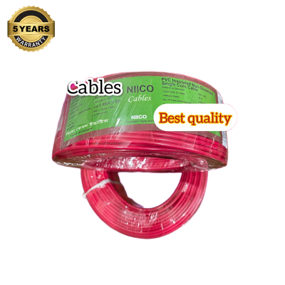 Picture of Niico House Waring Cable  1.3 RM Fireproof  Copper cable  1 coil - 1.3 rm (3-W) 3/22  Copper cable Red Color (95 Gaj=284 Feet) Copper Wire