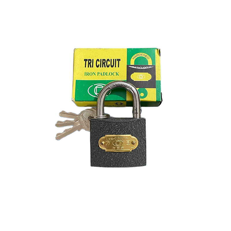 Picture of 50 mm Iron Padlock 3 pcs iron keys TRI CIRCUIT  Brass lock Tala = 3 Key Tala Size(3 Inch X 2 Inch)