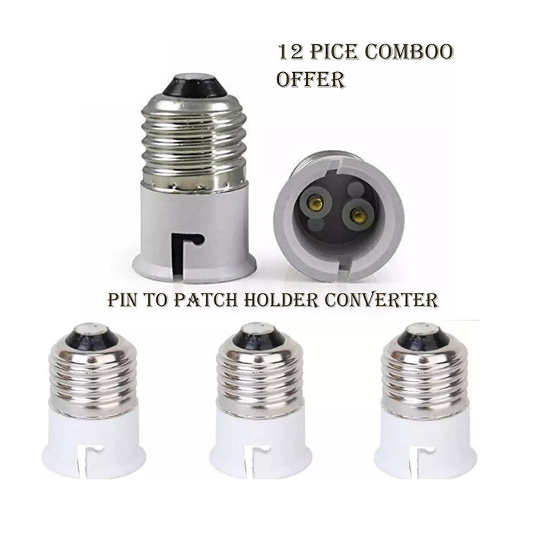 Picture of Bulb Base Socket Holder Converter (Pin To Pass)-12 PCS Combo