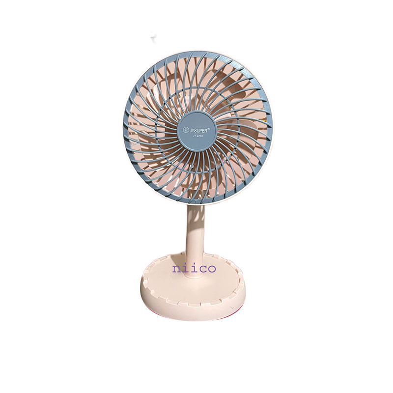 Picture of Rechargeable Moving Charger Fan  Portable Professional  Mini Table Fan Model: Joy Super JY-2218 -001Strong Wind Left to Right Oscillating Angle 45 Degrees - (1 Year Warranty)
