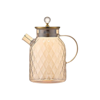 Picture of 1800 ml Glass Water Pitcher with Lid, Glass Water Kettle, Stovetop & Microwave Safe Glass Borosilicate Teapot, Glass Teapot, for Tea Coffee.