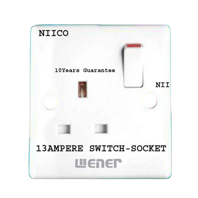 Picture of Wener 13 Ampere Switch-Socket-(10 Years Repless  Warranty)