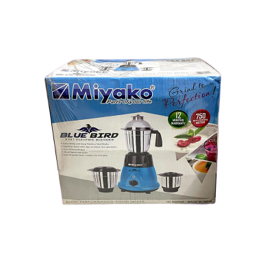 Picture of Miyako  Blue Bird  3 IN 1 ELECTRIC Heavy Duty Mixer Blender 3 Stainless Steel Jar 750 Watt = 100 Percent Cooper Blender: (1 Year Warranty)