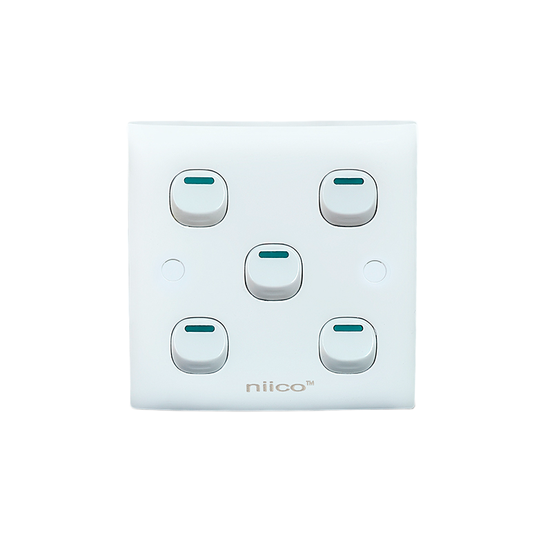 Picture of NIICO Classic 5 Gang 1 Way Wall Switch ( Single Pice)-5 Year warranty