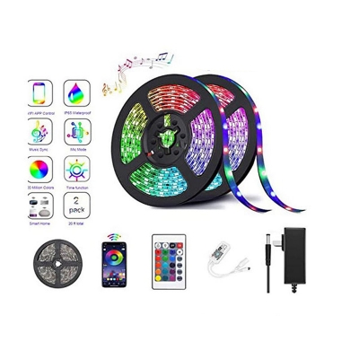 Picture of 16 Color Led Strip Light 12V Dc with Remote RGB Color Fairy Lights for Ceiling Decoration Lamp Tv/Pc Back Light Multi-Color - RGB Led Strip Light - RGB light- SMD  5050-5 Miter (16 Feet)
