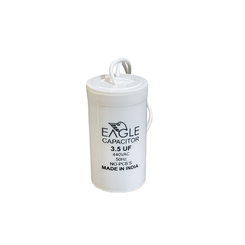 Picture of Ceiling Fan Capacitor Model=EAGAL= 3.5uf =440 V.AC (Made In India) Capacitor=3.5 UF