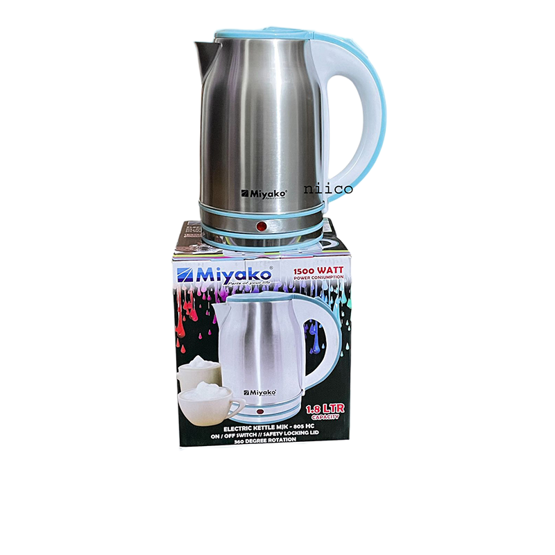 Picture of Miyako Durable  Heavy Duty Stainless steel Electric Kettle Model  =MJK 805- 1.8  Liter (1 Years Warranty)