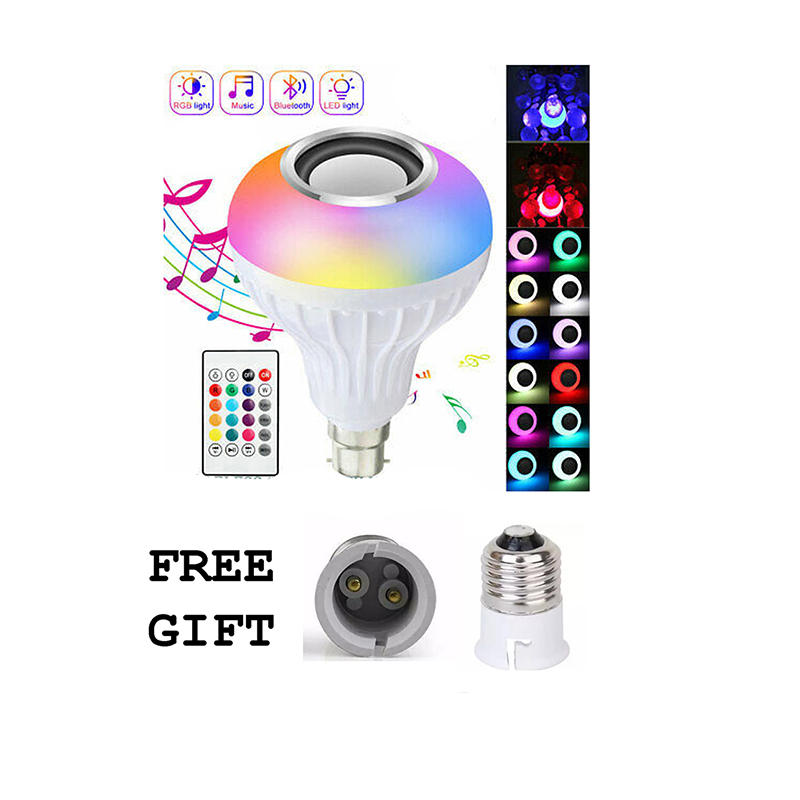 Picture of Smart Music Colored LED Light Bulb with Remote Control & Bluetooth Speaker With Pass Holder Converter Free Gift
