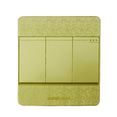 Picture of Exclusive  Winer Gold Switch 3Gang 1Way Switch-(7 Years Repless Warranty)