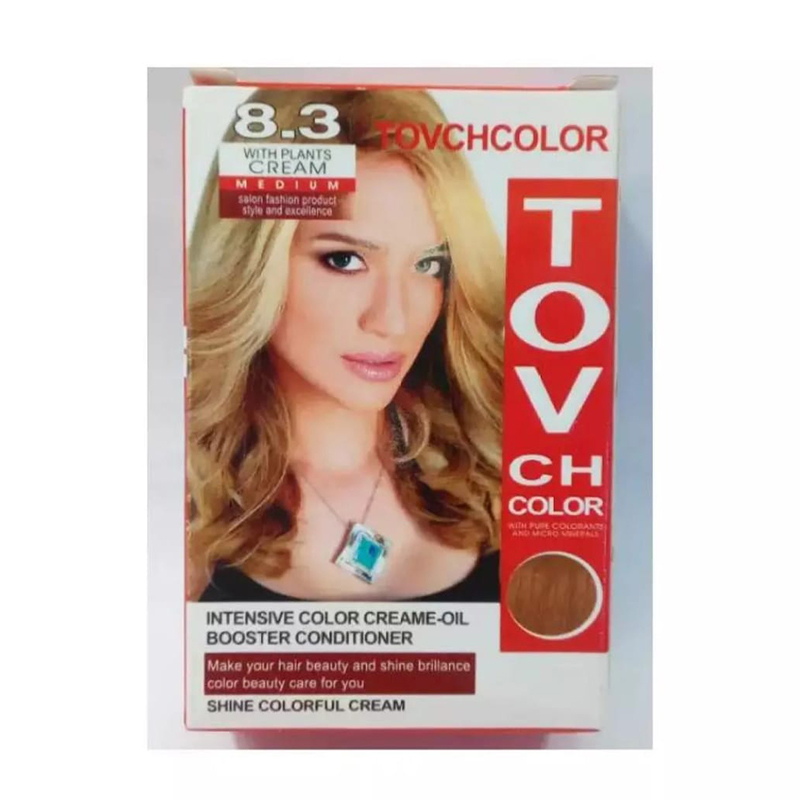 Picture of International Hair styling China product TOVCHCOLOR hair color used for male / female shade no 8.3 - 80 ml X 2