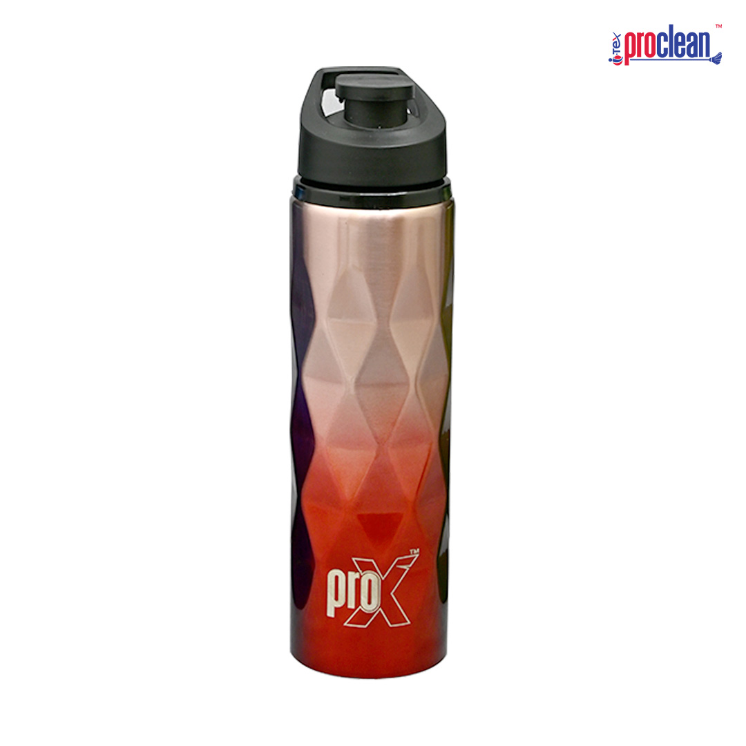 Picture of ProX Diamond Cut Stainless Steel Single Layer 750ml Water Bottle WB-1688 ,  Steel Water Bottles For Kids,Girls,Boys,Fridge,School,Gym, Home,Office, Leak Proof & Bpa Free With Sipper Cap