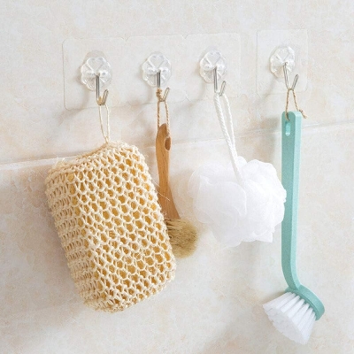 Picture of Adhesive Hooks_WH-2227 (Set of 6 Pcs) for Hanging Heavy Weights - Bathroom & Kitchen - Waterproof Clear Hooks, Kitchen Accessories, and More - No Drilling Required - Great Choice for Your Home Improvement